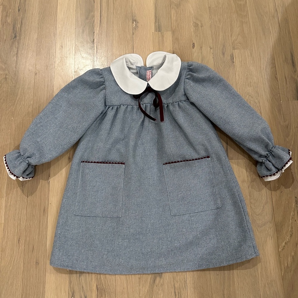 La Coqueta Blue Iris Girl Dress Size 5 Worn Once